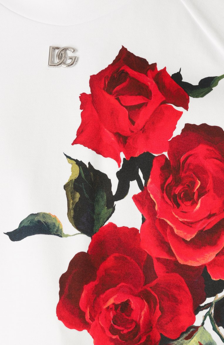 Женский хлопковый свитшот DOLCE & GABBANA белого цвета, арт. F9N61T/GDCZZ | Фото 6 (Рукава: Длинные; Материал внешний: Хлопок; Длина (для топов): Укороченные; Женское Кросс-КТ: Свитшот-одежда; Стили: Кэжуэл; Автоматизация состава: Проставлено; Автоматизация ТО: Проставлено; Размерность: Идёт в размер; Re-sync: On)