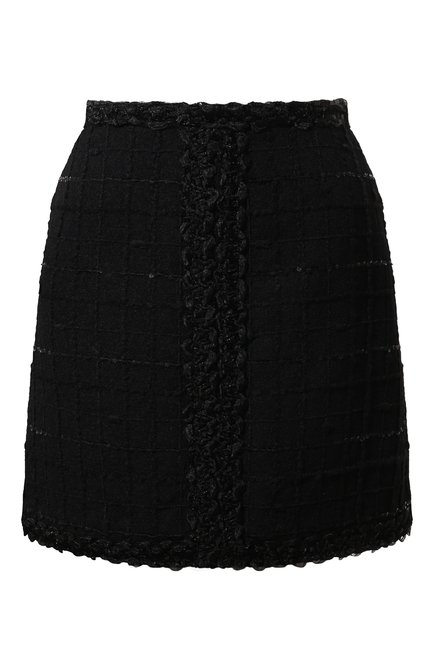 Женская твидовая юбка GIAMBATTISTA VALLI черного цвета, арт. 24FWPVCA2147-06UBE | Фото 1 (Материал сплава: Проставлено; Драгоценные камни: Проставлено; Материал внешний: Синтетический материал, Шерсть; Длина Ж (юбки, платья, шорты): Мини)