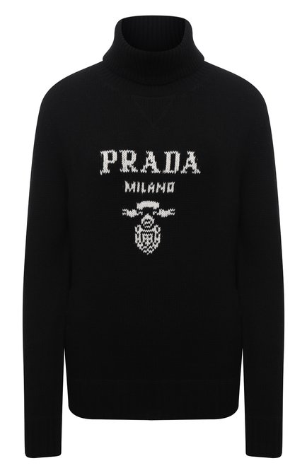 Женский свитер из шерсти и кашемира PRADA черного цвета, арт. P26397-1YMW-F0002-211 | Фото 1 (Материал внешний: Кашемир, Шерсть; Стили: Кэжуэл; Рукава: Длинные; Женское Кросс-КТ: Свитер-одежда)