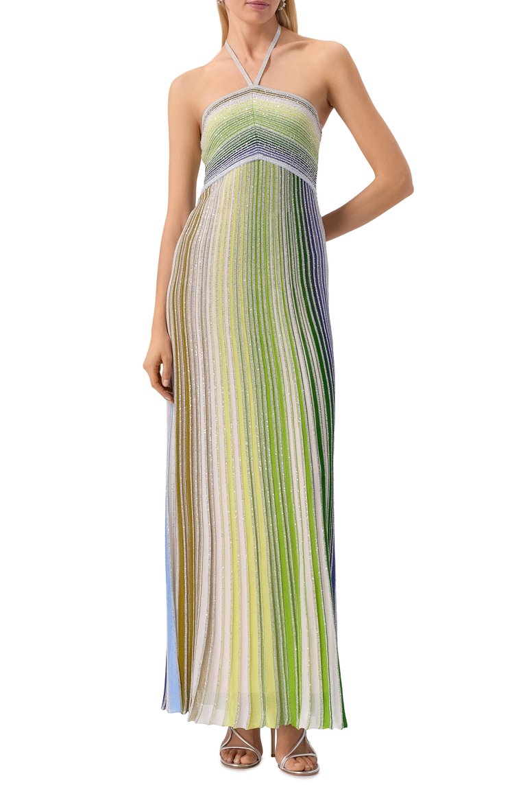 Женское платье из вискозы MISSONI разноцветного цвета, арт. DS25SG13/BK042D | Фото 3 (Автоматизация состава: Проставлено; Материал внешний: Вискоза; Автоматизация ТО: Проставлено; Длина Ж (юбки, платья, шорты): Макси; Кросс-КТ: Трикотаж; Случай: Повседневный; Стили: Кэжуэл; Рукава: На бретелях; Женское Кросс-КТ: Платье-одежда)