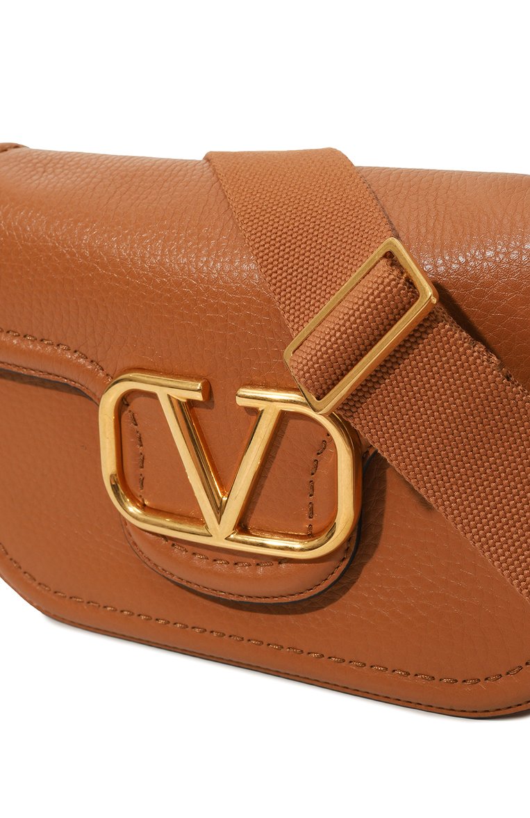 Женская сумка alltime VALENTINO бежевого цвета, арт. 5W2B0N20/IMZ | Фото 3 (Ремень/цепочка: На ремешке; Материал: Натуральная кожа; Размер: small)
