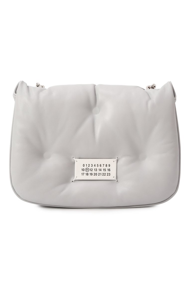 Женская сумка glam slam small MAISON MARGIELA светло-серого цвета, арт. SB1WG0019/P4300 | Фото 1 (Размер: small; Ремень/цепочка: На ремешке; Материал: Натуральная кожа)