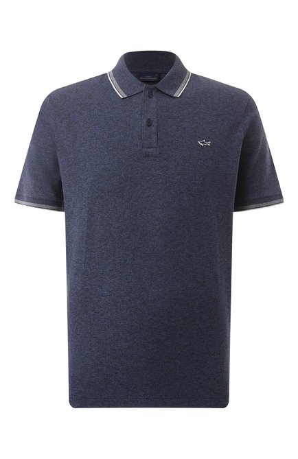 Мужское хлопковое поло PAUL&SHARK темно-синего цвета, арт. 25411205/3XL | Фото 1 (Рукава: Короткие; Длина (для топов): Удлиненные; Материал внешний: Хлопок; Материал сплава: Проставлено; Драгоценные камни: Проставлено)