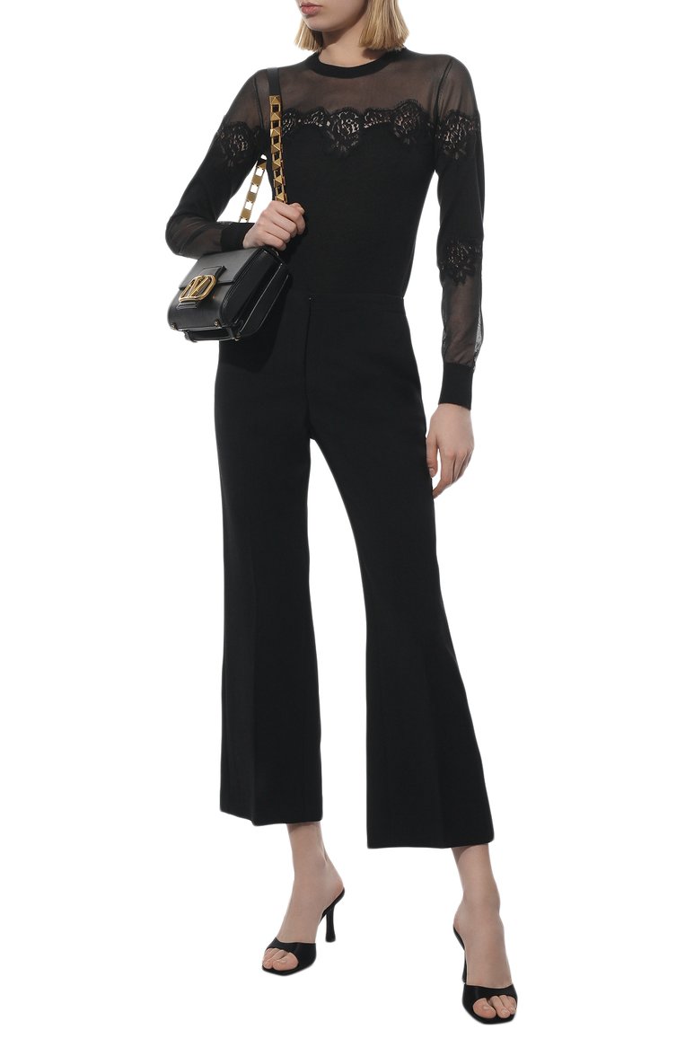 Женский топ из кашемира и шелка DOLCE & GABBANA черного цвета, арт. FXF72T/JCMY0 | Фото 2 (Длина (для топов): Стандартные; Материал внешний: Кашемир, Шерсть; Рукава: Длинные; Стили: Гламурный; Региональные ограничения белый список (Axapta Mercury): Не проставлено; Нос: Не проставлено; Автоматизация состава: Проставлено; Автоматизация ТО: Проставлено)