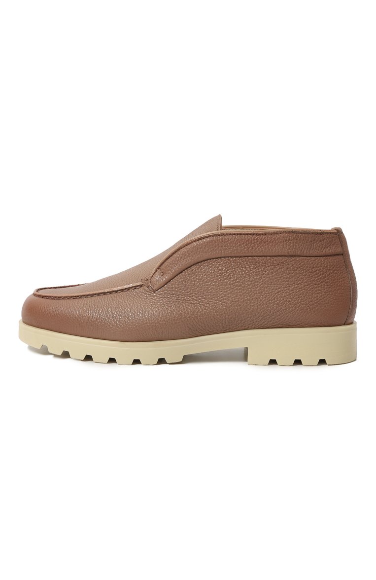 Женские кожаные ботинки SANTONI бежевого цвета, арт. WUDR70765TIRASC9E49 | Фото 4 (Каблук высота: Низкий; Подошва: Платформа; Материал утеплителя: Натуральный мех; Женское Кросс-КТ: Дезерты-ботинки; Материал внешний: Натуральная кожа)