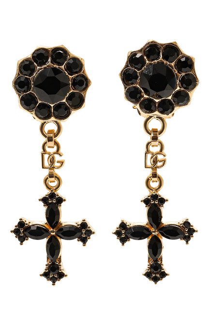 Женские клипсы DOLCE & GABBANA золотого цвета, арт. WEQ4S2 W1111/G0LD | Фото 1 (Нос: Не проставлено; Региональные ограничения белый список (Axapta Mercury): Не проставлено)