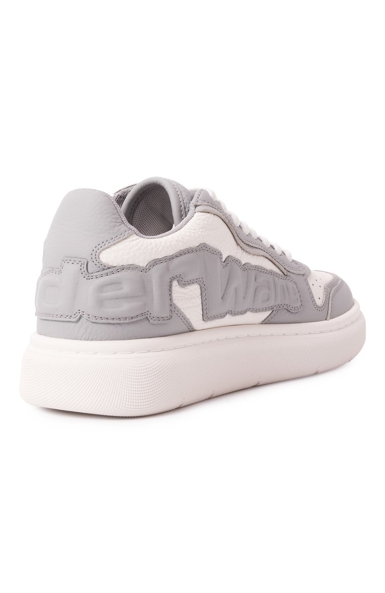 Женские кожаные кеды puff ALEXANDER WANG светло-серого цвета, арт. 30125SN058 | Фото 5 (Подошва: Платформа; Материал внутренний: Текстиль; Материал внешний: Натуральная кожа; Кросс-КТ: Низкие; Стили: Кэжуэл; Материал утеплителя: Без утеплителя)