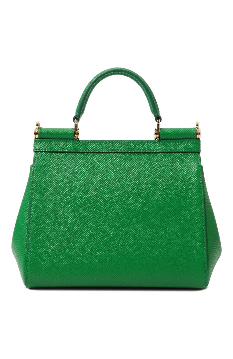Женская сумка sicily small DOLCE & GABBANA зеленого цвета, арт. BB9003_BE9003_BI9003/A1001_1_ | Фото 6 (Ремень/цепочка: На ремешке; Материал: Натуральная кожа; Сумки-технические: Сумки top-handle; Размер: small)