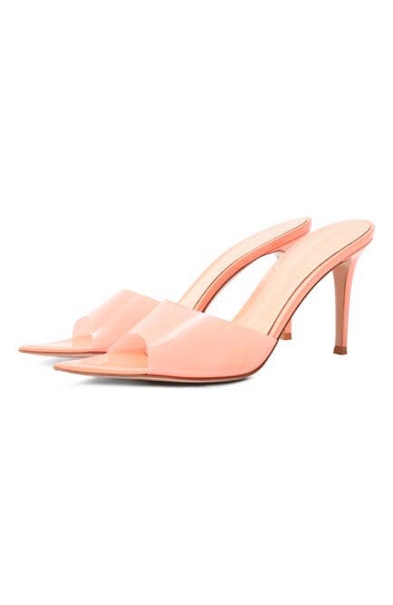 Женские мюли elle 85 GIANVITO ROSSI  цвета, арт. G11050.85RIC.GSVTRPC | Фото 1 (Подошва: Плоская; Материал сплава: Проставлено; Каблук тип: Шпилька; Каблук высота: Высокий; Материал внешний: Экокожа; Драгоценные камни: Проставлено)