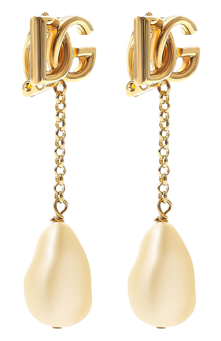 Женская клипсы DOLCE & GABBANA золотого цвета, арт. WEP2P2 W1111 | Фото 3 (Женское Кросс-КТ: Клипсы-серьги; Региональные ограничения белый список (Axapta Mercury): Не проставлено; Нос: Не проставлено; Материал: Металл)