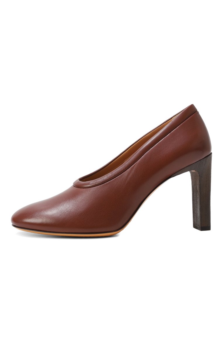 Женские кожаные туфли TOD’S коричневого цвета, арт. XXW67L0JG70UBP | Фото 4 (Каблук высота: Высокий; Автоматизация ТО: Проставлено; Автоматизация состава: Проставлено; Материал внешний: Натуральная кожа; Подошва: Плоская; Материал внутренний: Натуральная кожа; Каблук тип: Устойчивый)