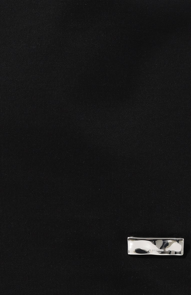 Женская хлопковая футболка JIL SANDER темно-синего цвета, арт. J02GC0109/J20073 | Фото 5 (Материал внешний: Хлопок; Рукава: Короткие; Длина (для топов): Стандартные; Стили: Кэжуэл; Принт: Без принта; Автоматизация ТО: Проставлено; Автоматизация состава: Проставлено)