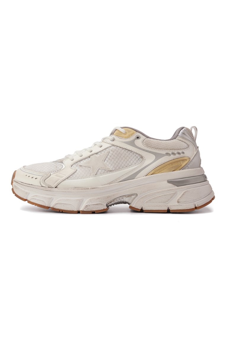 Женские комбинированные кроссовки lightstar GOLDEN GOOSE DELUXE BRAND белого цвета, арт. GWF00724.F006476 | Фото 4 (Материал внутренний: Текстиль; Материал внешний: Текстиль, Натуральная кожа; Подошва: Платформа; Стили: Кэжуэл; Материал утеплителя: Без утеплителя; Кросс-КТ: Низкие; Автоматизация ТО: Проставлено; Автоматизация состава: Проставлено)